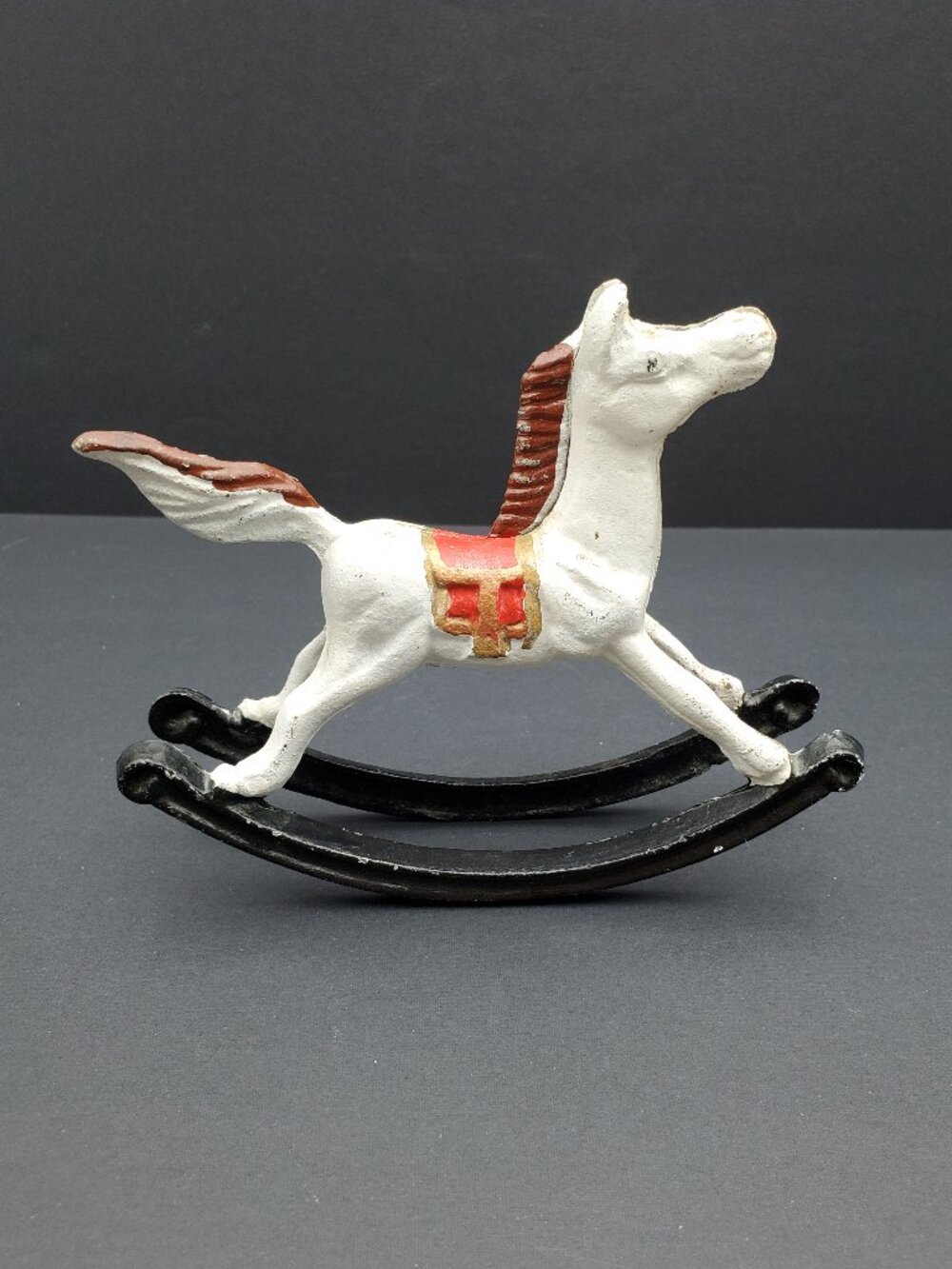 Cast Iron Rocking Horse Small Metal Hobbyhorse Statue Cast Iron Horse Figure